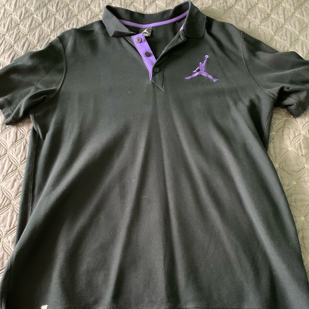 XL Jordan Polo short sleeve, black and purple